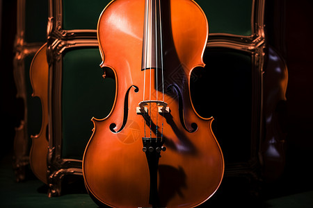 华丽专业的木质小提琴背景图片