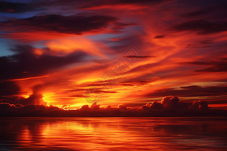 天空中美丽的火烧云景观背景图片