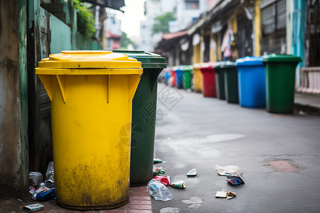 绿色环保的垃圾桶背景图片