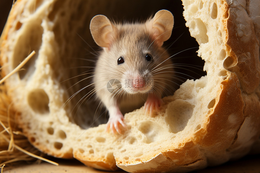 面包上的小老鼠图片