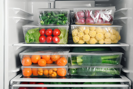冰箱食材冰箱里丰富的食材背景