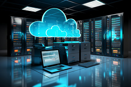 云端科技数据中心服务器高清图片