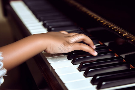 演奏钢琴的孩子背景图片