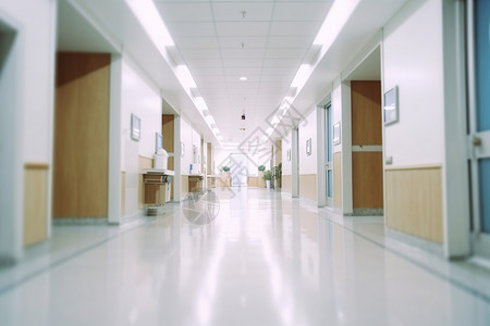 医院内的干净的走廊背景图片