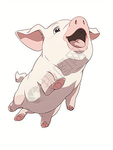 惊讶的猪一只小猪插画