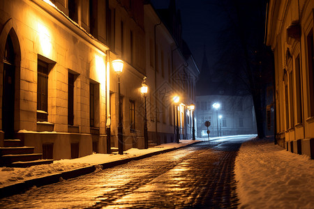 夜晚的城市道路背景图片
