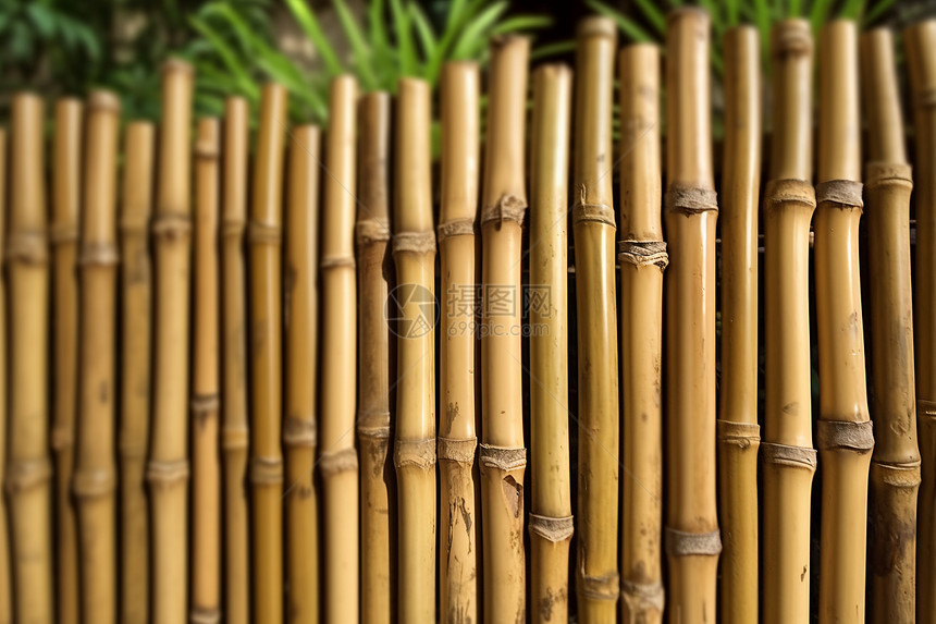 院子里的竹子围栏图片