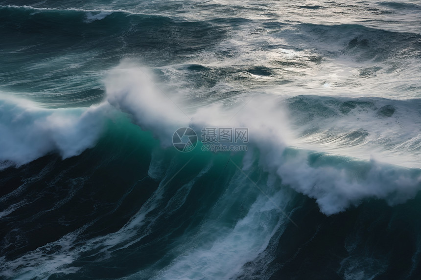 海中汹涌的海浪图片