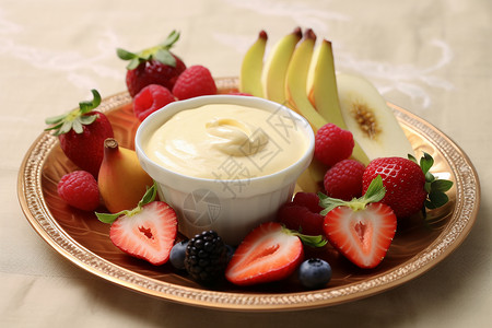 营养丰富的水果酸奶背景图片