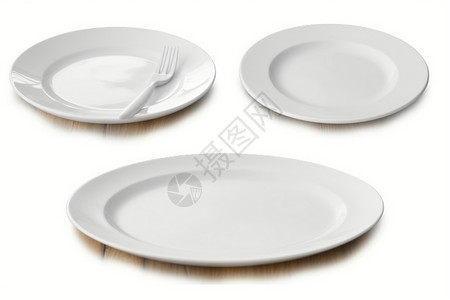 白色的陶瓷餐盘背景图片