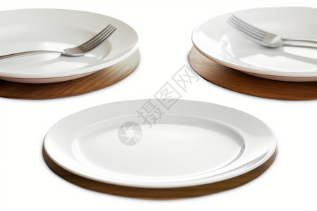 白色简约的餐盘背景图片