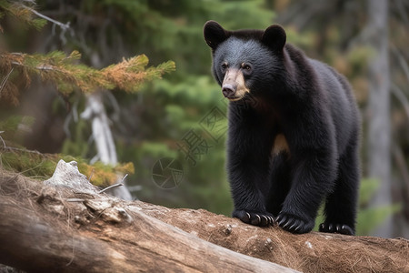 树林里的黑熊背景图片