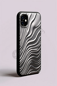 金属质感的水波纹手机壳背景图片