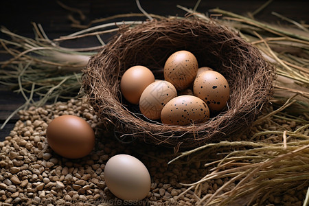 鸟窝里的蛋背景图片