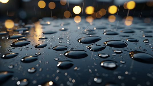 地面上水滴滴在地面上的雨滴背景