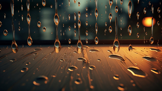 地面上水滴雨滴滴在地面上背景