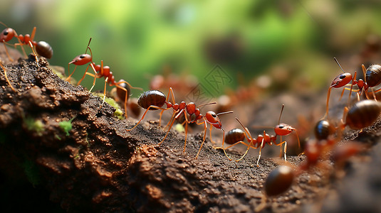 忙碌的蚁群蚂蚁森林高清图片
