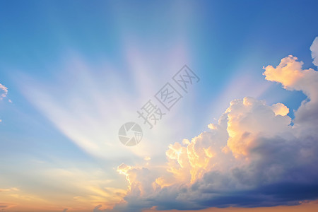 阳光照射透过云层背景图片
