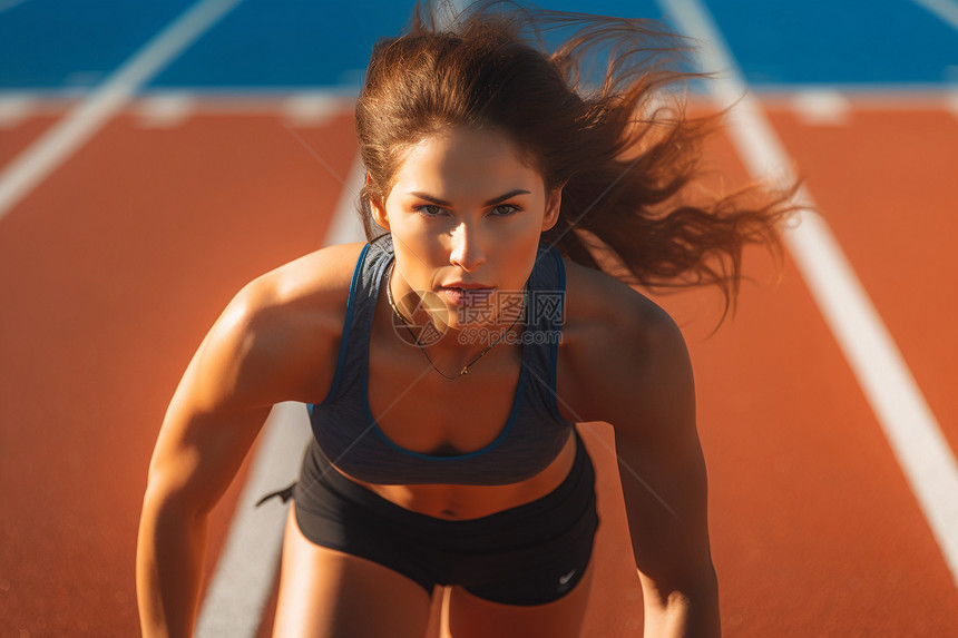 奔跑中的女运动员图片