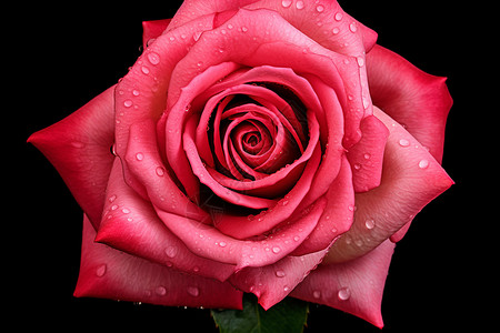 玫瑰花上滴落着水珠背景图片