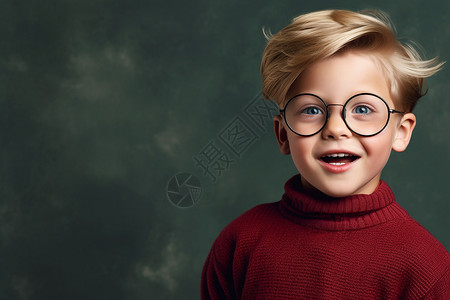 开朗男孩时尚的戴眼镜小男孩背景