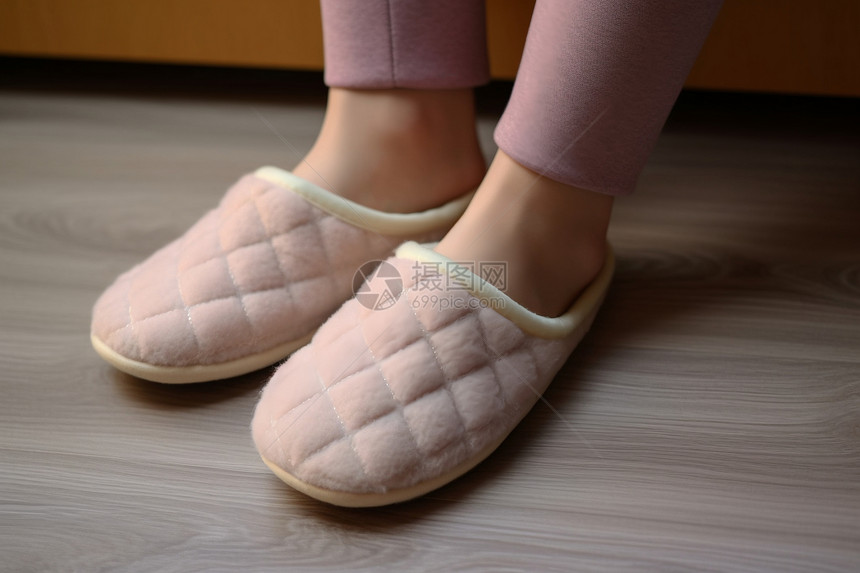 柔软温暖的加棉拖鞋图片