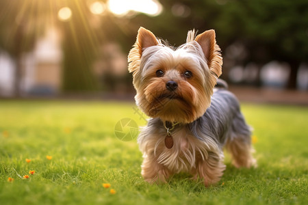 约克夏梗犬乖巧可爱的约克夏犬背景