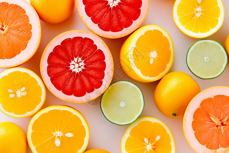 清新多汁的柑橘柠檬背景图片