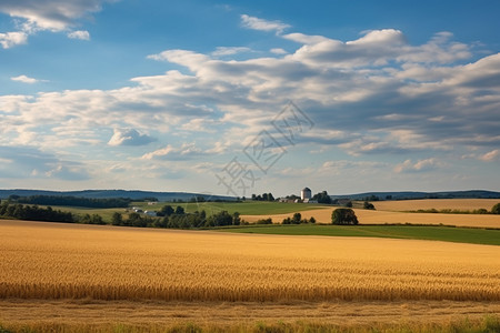 金黄的农业小麦背景图片