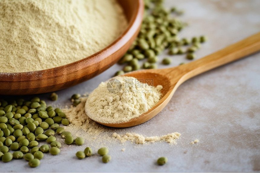 健康营养的绿豆面粉图片