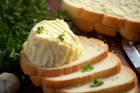 黄油香草面包背景图片