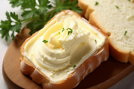美味的黄油面包背景图片