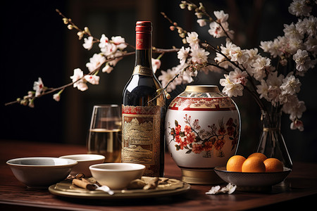 传统中式酒文化背景图片