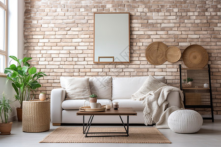 简洁的客厅沙发背景图片