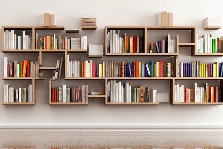 书架哎书籍图书馆和书柜背景