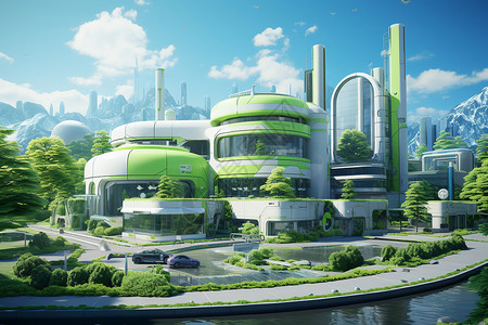 绿色未来城市背景图片