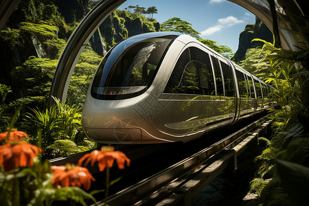 森林隧道乌克兰列车在绿色森林中穿行设计图片