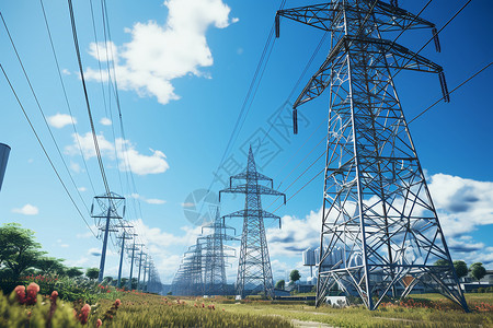 工业输送电力铁塔背景图片