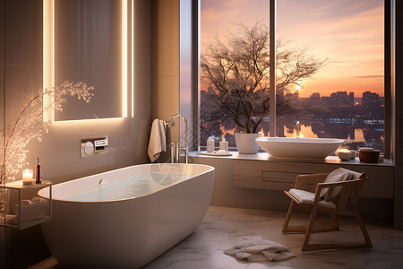 温馨奢华享的浴室背景图片