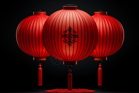 红灯笼闪耀传统文化之美背景图片