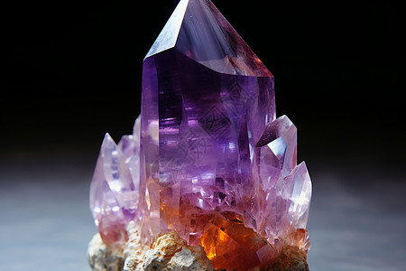 丰花酸橙宝石神秘的紫橙水晶背景