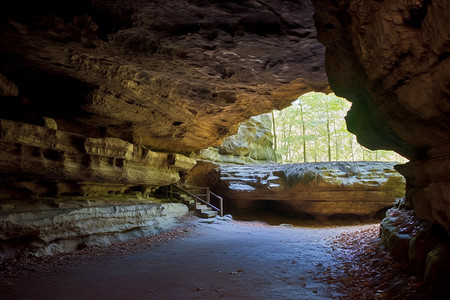 壮丽的户外洞穴背景图片