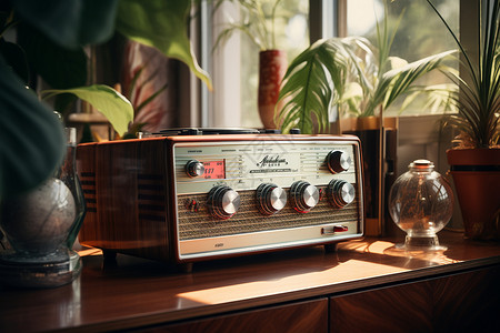 客厅音乐复古收音机背景