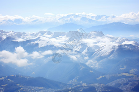 雪峰飞过山川万象背景图片