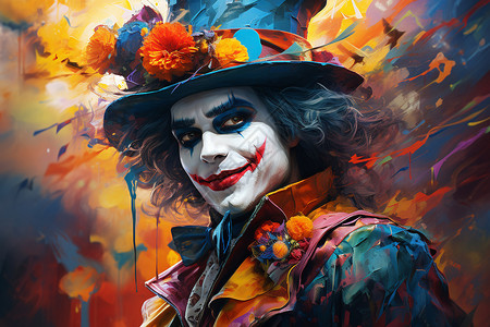 彩色快乐的小丑背景图片