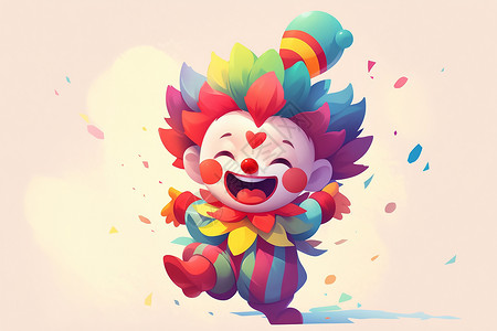 彩色的欢乐小丑背景图片