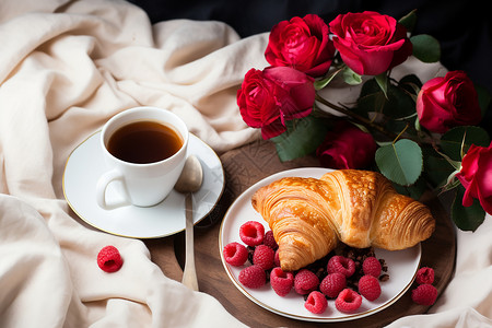 浪漫的早餐背景图片