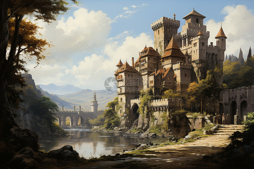 风景如画的中世纪城堡图片
