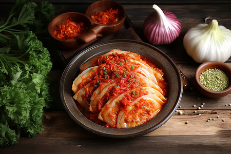 传统美食的韩式泡菜背景图片
