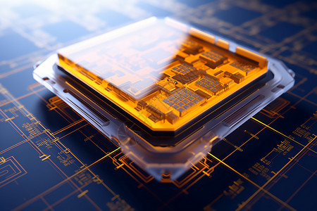 创新科技立体芯片背景图片